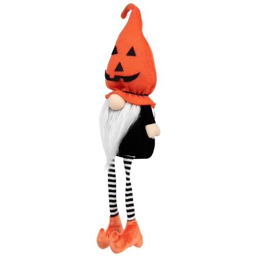 Gnome with Puffy Jack-O-Lantern Hat Halloween Figure - 22"