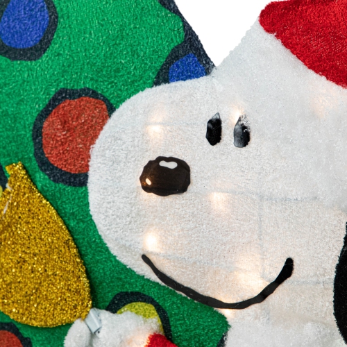 LED Lighted Peanuts Snoopy and Christmas Tree Outdoor Decoration - 32"