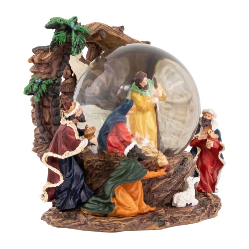 Holy Family Christmas Nativity Musical Water Globe - 6.75"