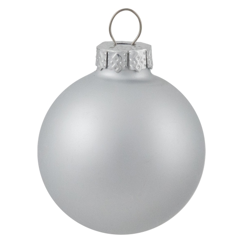 10ct Silver Shiny and Matte Glass Ball Christmas Ornaments 1.75"
