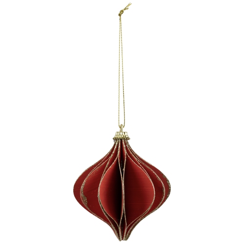 Glittered Onion Christmas Ornament - 4.25" - Red