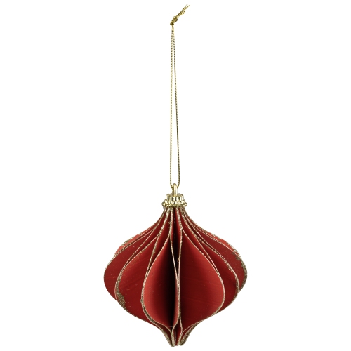 Glittered Onion Christmas Ornament - 4.25" - Red