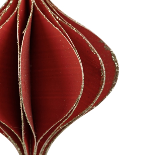 Glittered Onion Christmas Ornament - 4.25" - Red