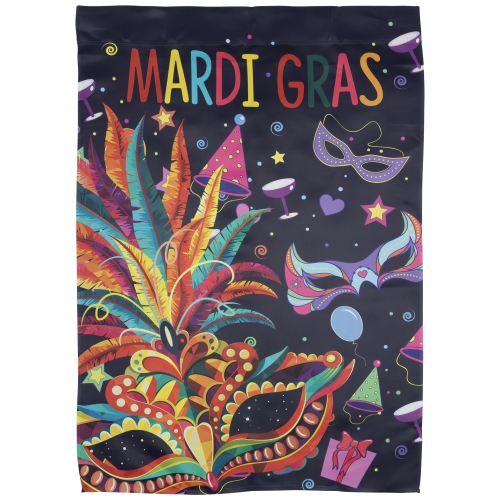 Feathered Carnival Mask "Mardi Gras" Outdoor Flag - 40" x 28"