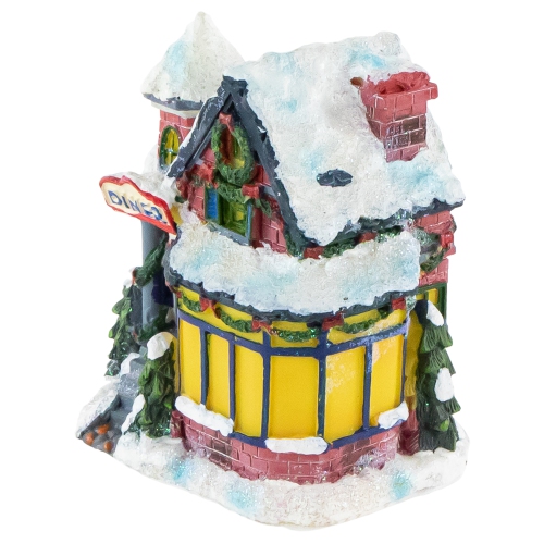 Snowy Diner Christmas Village Building Decoration - 4"