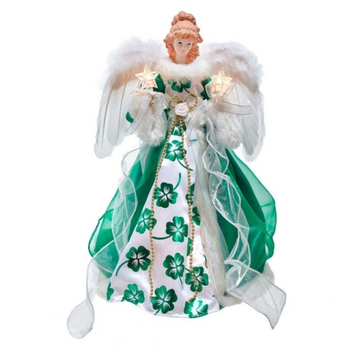 16" Lighted Irish Angel Christmas Tree Topper