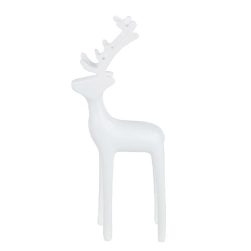 Décoration de Noël petite renne uni - 8,25 po - Blanc