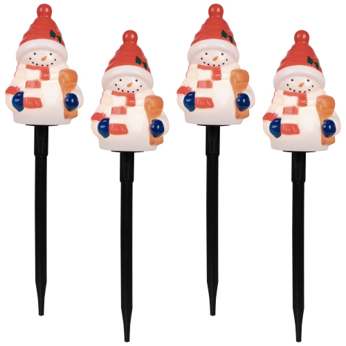 Jolly Snowmen Outdoor Christmas Pathway Markers - 16" - Set of 4