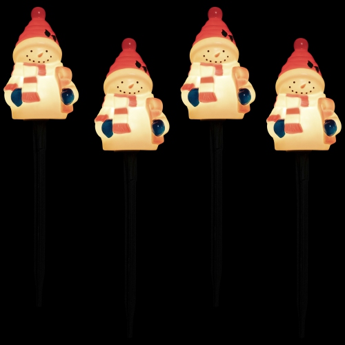 Jolly Snowmen Outdoor Christmas Pathway Markers - 16" - Set of 4