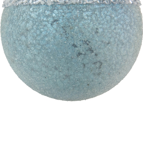 4" Silver and Blue Beaded Glass Christmas Ornament