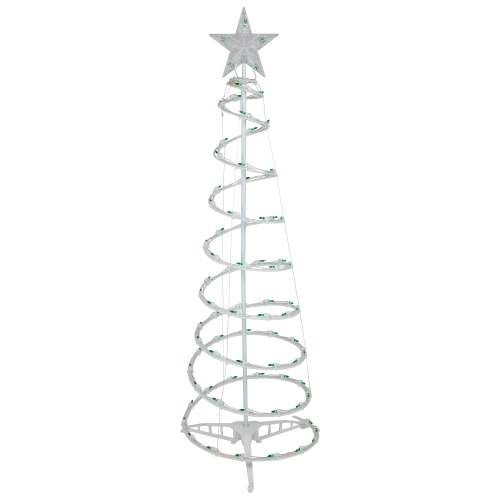 NORTHLIGHT  4' Pre-Lit Spiral Outdoor Christmas Tree With Star Topper Lights In Green