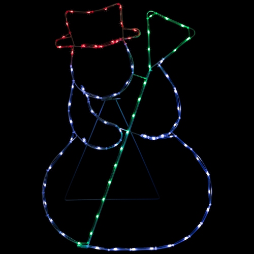 NORTHLIGHT  28" Lighted Standing Snowman Silhouette Outdoor Christmas Decoration
