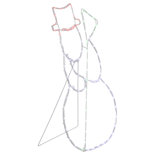 28" Lighted Standing Snowman Silhouette Outdoor Christmas Decoration