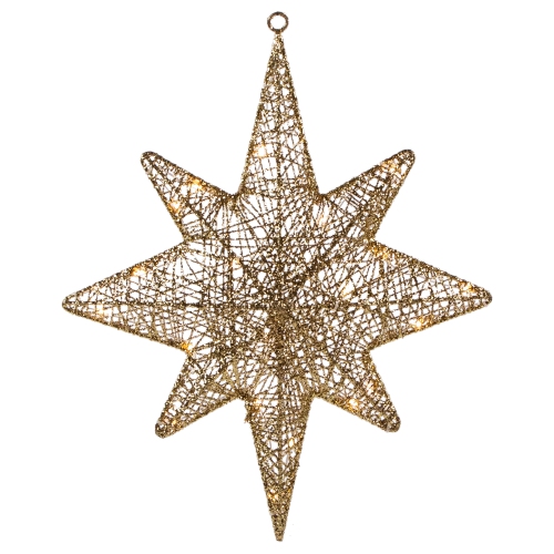 LED Lighted Hanging Bethlehem Star Outdoor Christmas Decoration - 22" - Warm White