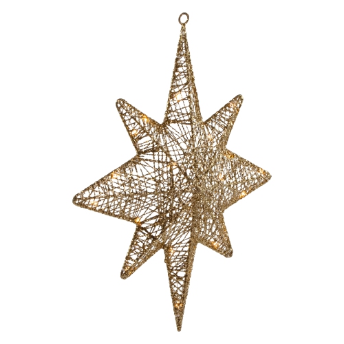 LED Lighted Hanging Bethlehem Star Outdoor Christmas Decoration - 22" - Warm White