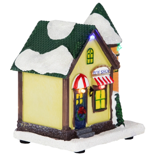 LED Lighted Snowy Toy Shop Christmas Village Display Piece - 5"