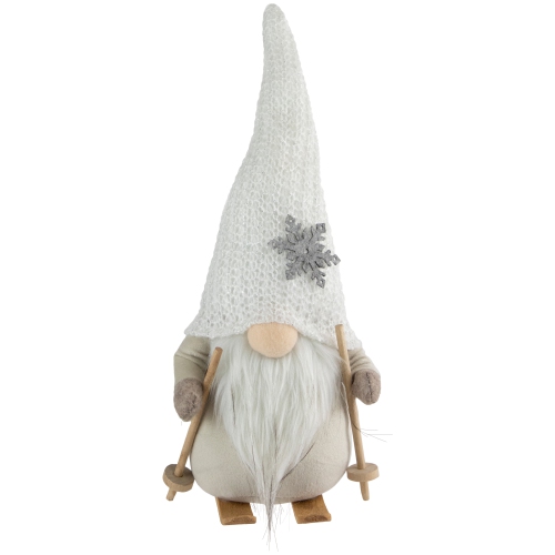 Gnome de ski d'hiver avec décoration de Noël chapeau de flocon de neige - 12 po