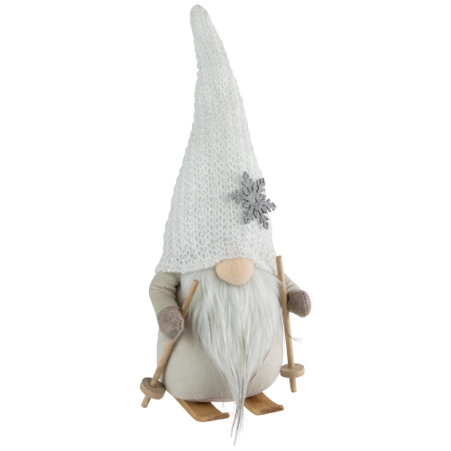 Gnome de ski d'hiver avec décoration de Noël chapeau de flocon de neige - 12 po