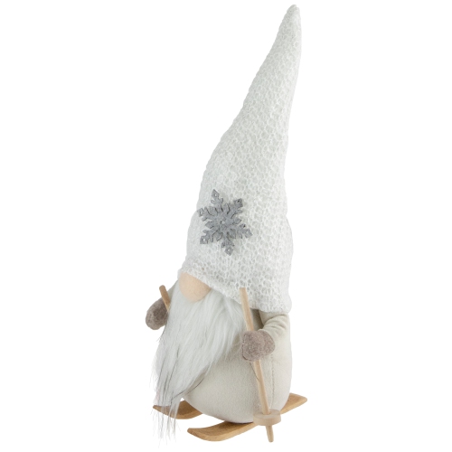 Gnome de ski d'hiver avec décoration de Noël chapeau de flocon de neige - 12 po