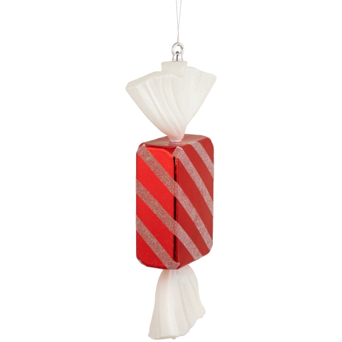 Wrapped Candy with Striped Glitter Shatterproof Commercial Christmas Ornament - 18"