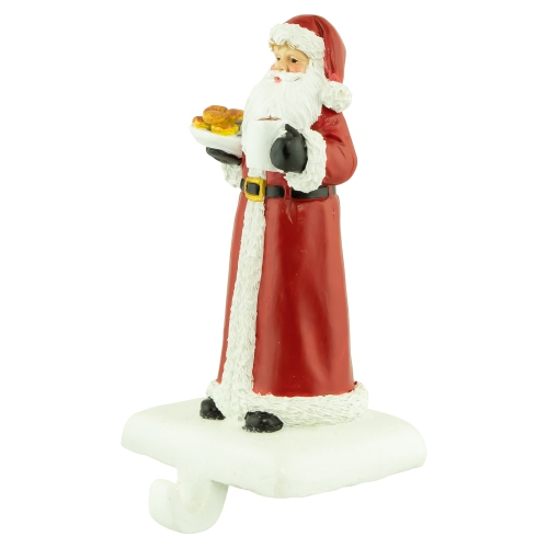 7" Santa with Cookies and Hot Cocoa Christmas Stocking Holder