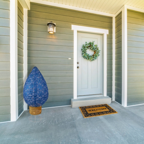 LED Lighted Retro Light Bulb Outdoor Christmas Decoration - 32" - Blue