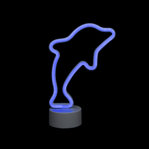 LED Dolphin NEON Table Light - 10.25" - Blue
