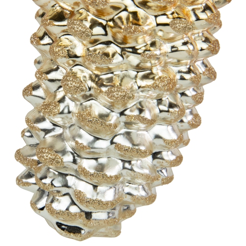 Pine Cone Glass Christmas Ornament - 7.25" - Gold