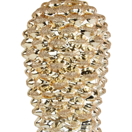 Pine Cone Glass Christmas Ornament - 7.25" - Gold