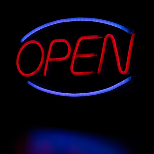LED Open Neon Lighted Wall Sign - 17.75" - Red and Blue