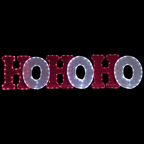NORTHLIGHT  Led Lighted "ho Ho Ho" Outdoor Christmas Decoration - 76.75" - And White Lights In Red