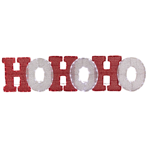 LED Lighted "Ho Ho Ho" Outdoor Christmas Decoration - 76.75" - Red and White Lights