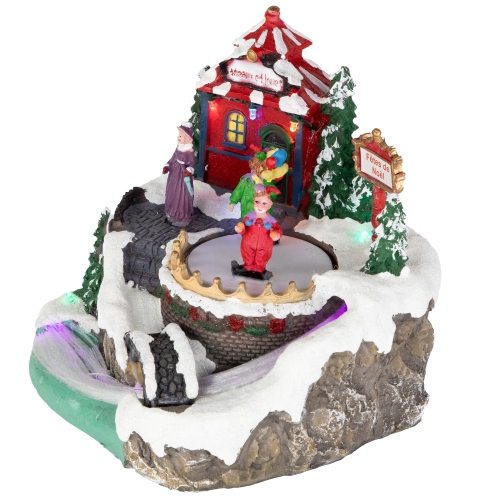 LED Lighted and Animated Christmas Scene Village Display Decoration - 7.75"