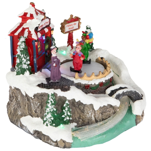 LED Lighted and Animated Christmas Scene Village Display Decoration - 7.75"