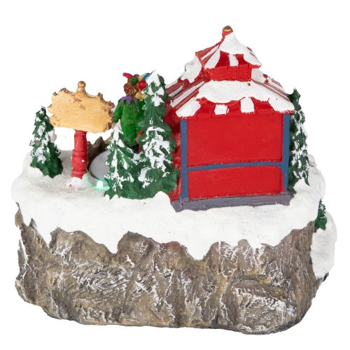 LED Lighted and Animated Christmas Scene Village Display Decoration - 7.75"