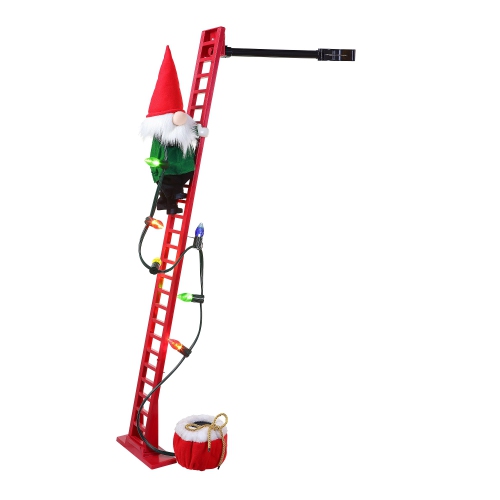 Mr. Christmas Animated and Musical Climbing Gnome with Light Strand Decoration