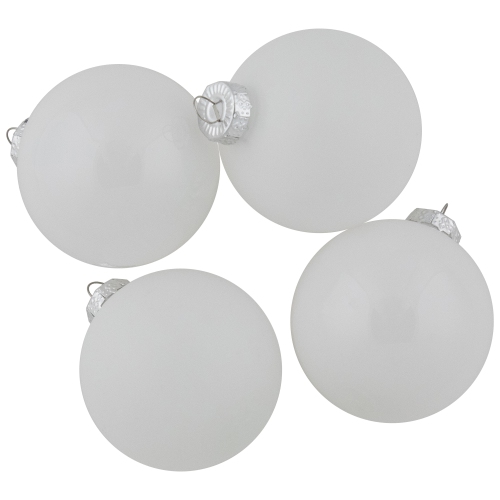 2-Finish Glass Ball Christmas Ornaments - 2.5" - White - 9ct