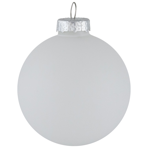 2-Finish Glass Ball Christmas Ornaments - 2.5" - White - 9ct
