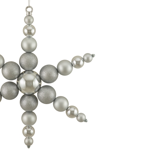 Shatterproof 3-Finish Snowflake Commercial Christmas Ornament - 18" - Silver