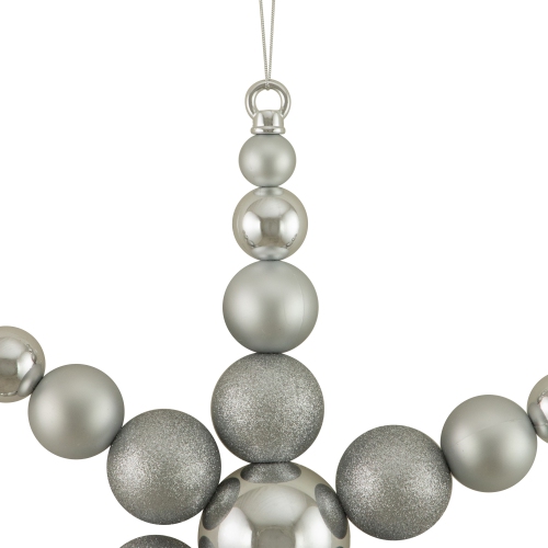 Shatterproof 3-Finish Snowflake Commercial Christmas Ornament - 18" - Silver