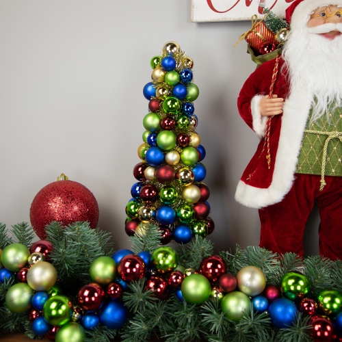 Shatterproof Ball Christmas Tree with Tinsel - 15.75" - Multicolor