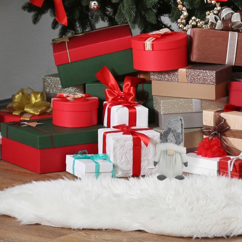 Lighted Gnome with Antlers Christmas Figure - 9" - Gray and White