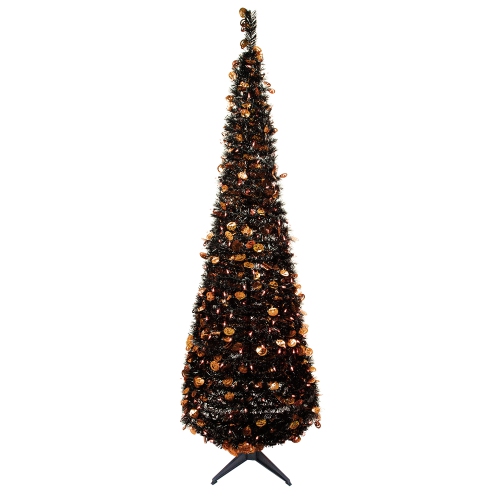 Pre-Lit Pop Up Jack O' Lantern Artificial Halloween Tree - 6' - Orange Lights