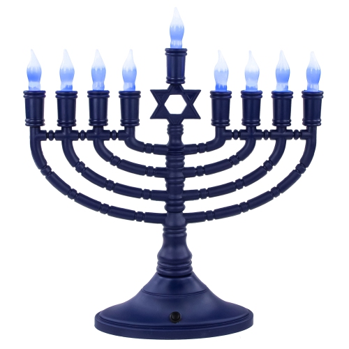 RITE LITE  15" Premium Large Led Electric Menorah With Sequential Lighting In Blue