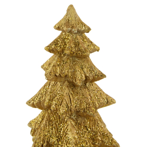 Glittered Christmas Tree Decoration - 6" - Gold Finish