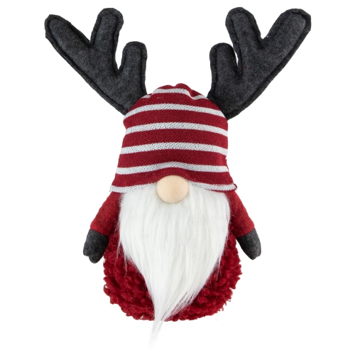 Gnome avec Antlers Christmas Figure - 12 po - Rouge et blanc