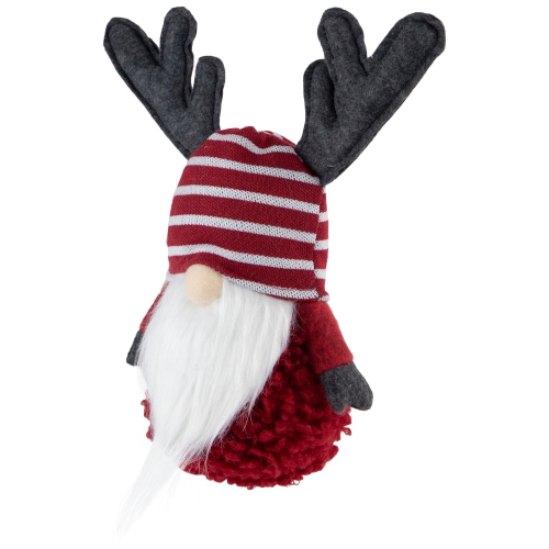 Gnome avec Antlers Christmas Figure - 12 po - Rouge et blanc