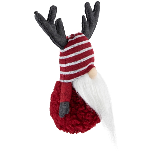 Gnome avec Antlers Christmas Figure - 12 po - Rouge et blanc