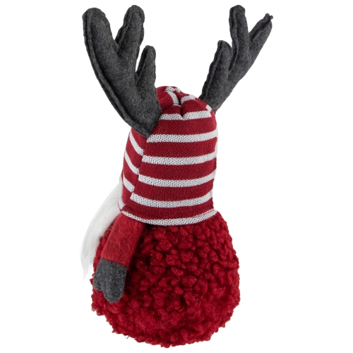 Gnome avec Antlers Christmas Figure - 12 po - Rouge et blanc