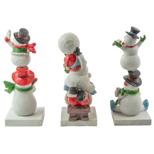 Set of 3 Snowmen Christmas Stocking Holders 9"